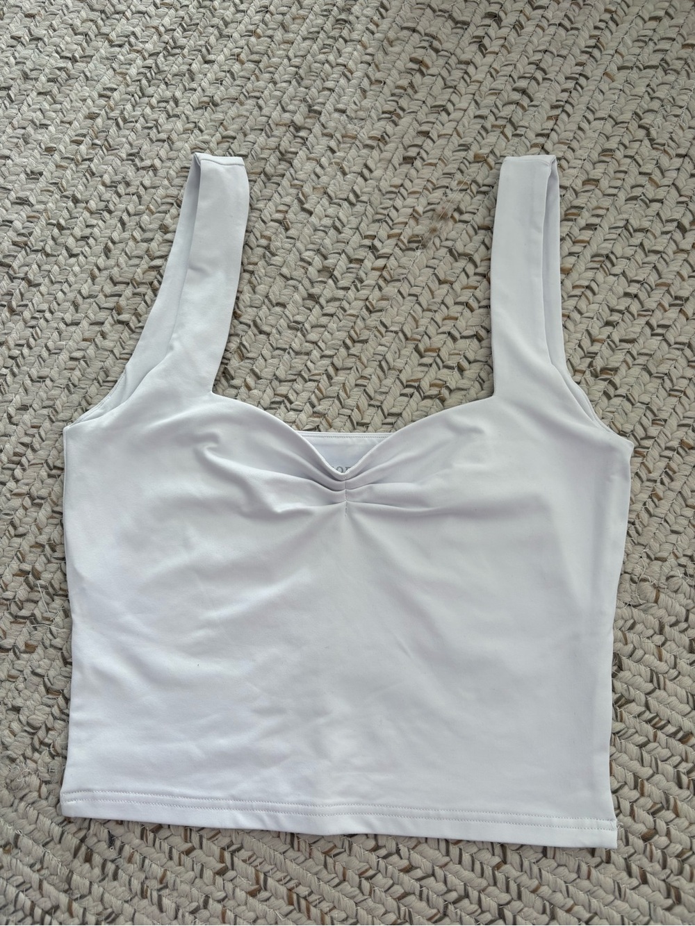 ReoRia White Square-Cut Tank with Wide Straps
